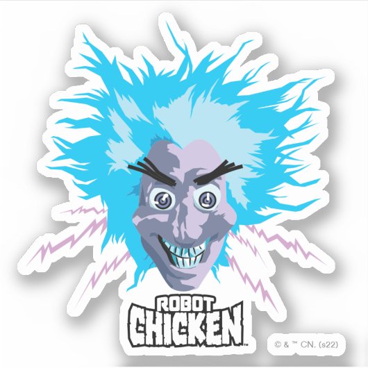 Roboter Chicken Scientist Head Graphic Aufkleber (Vorderseite)