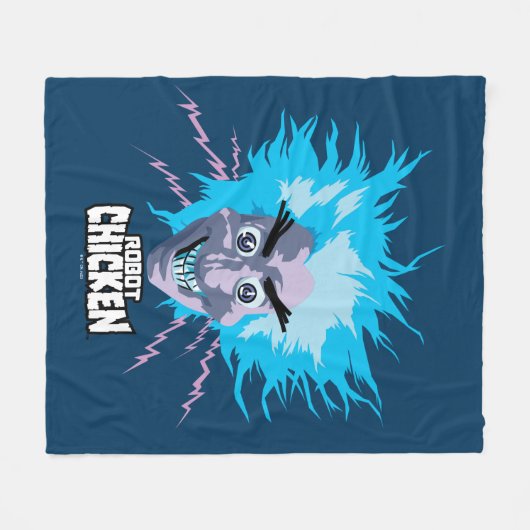 Roboter Chicken Scientist Head Graphic Fleecedecke (Vorderseite (Horizontal))
