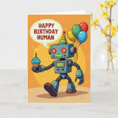 Roboter-Cupcake-Geburtstagskarte Karte (Gelbe Blume)