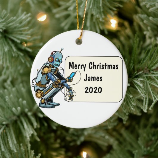 Roboter Custom Christmas Keramik Ornament (Baum)