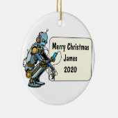 Roboter Custom Christmas Keramik Ornament (Rechts)