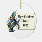 Roboter Custom Christmas Keramik Ornament (Links)