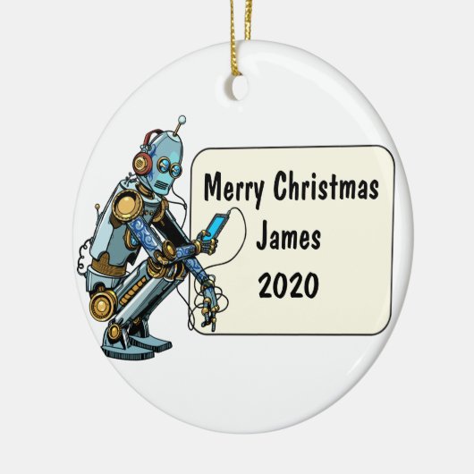 Roboter Custom Christmas Keramik Ornament (Links)