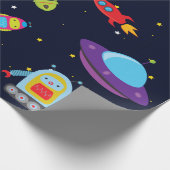 Roboter dem Packpapier in des Weltraum-(großes (Ecke)