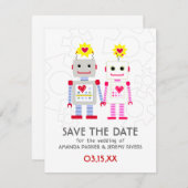 Roboter, die die Datumskarte speichern Save The Date (Vorne/Hinten)