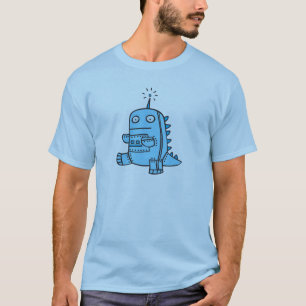 Roboter Dino - Blau T-Shirt