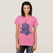 Roboter Dino - Blau T-Shirt (Vorne ganz)