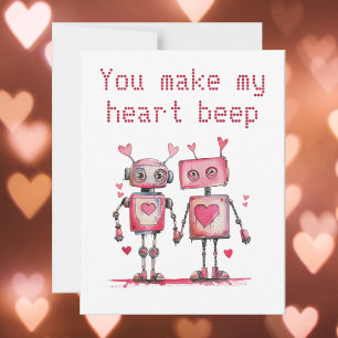 Roboter du bringst mein Herz zum Piepen Valentinst Karte