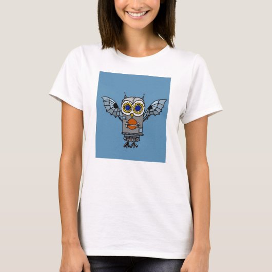 Roboter-Eule T-Shirt (Vorderseite)