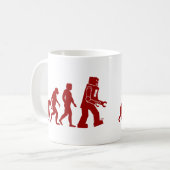 Roboter-Evolution des Mannes in Roboter Kaffeetasse (Vorderseite Links)