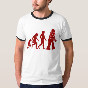 Roboter-Evolution des Menschen in den Roboter T-Shirt
