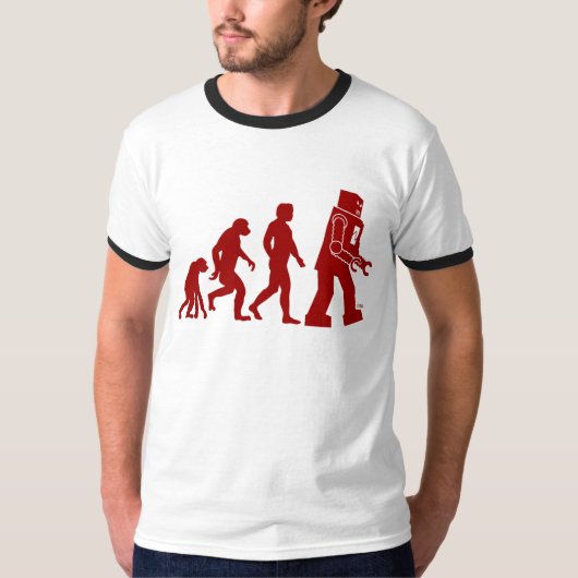 Roboter-Evolution des Menschen in den Roboter T-Shirt (Vorderseite)