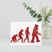 Roboter-Evolution - vom Menschen in Roboter Postkarte (Stehend Vorderseite)