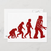 Roboter-Evolution - vom Menschen in Roboter Postkarte (Vorne/Hinten)
