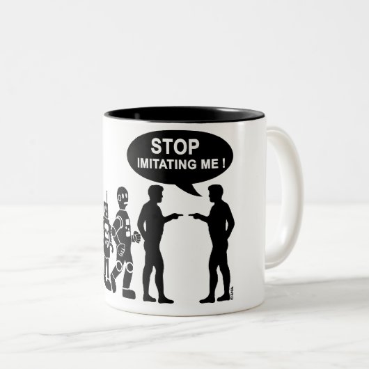 Roboter-Evolution Zweifarbige Tasse (VorderseiteRechts)