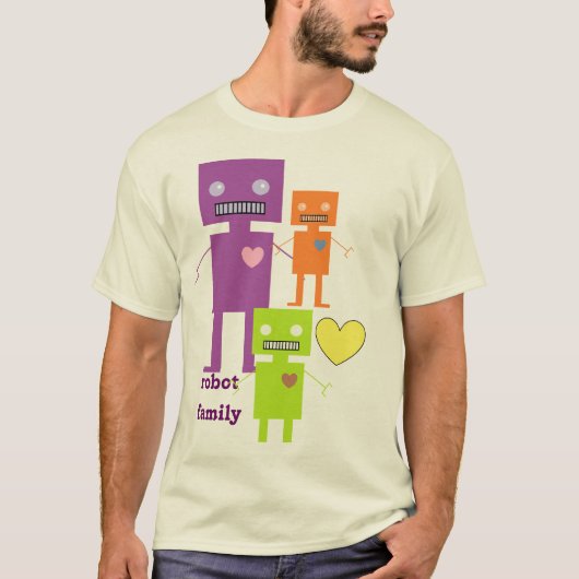 Roboter-Familie T-Shirt (Vorderseite)