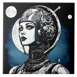 Roboter Frau VI Fliese