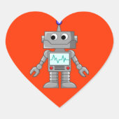 Roboter Freak Herz-Aufkleber (Vorderseite)