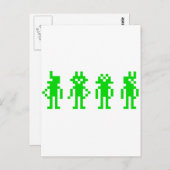 Roboter für grüne Pixel Postkarte (Vorne/Hinten)
