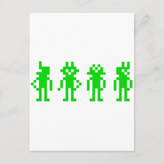Roboter für grüne Pixel Postkarte