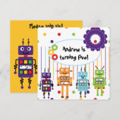 Roboter für individuelle Einladungen zum Geburtsta (Vorne/Hinten)