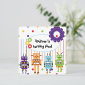 Roboter für individuelle Einladungen zum Geburtsta (Stehend Vorderseite)