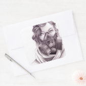 Roboter: Gasmasken-Aufkleber Quadratischer Aufkleber (Umschlag)