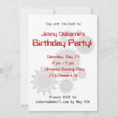 Roboter-Geburtstags-Einladung Einladung (Rückseite)