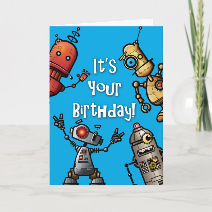 RoboterGeburtstagsKarte Karte Zazzle.de