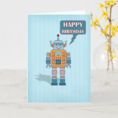 Roboter-Geburtstags-Karte Karte (Gelbe Blume)