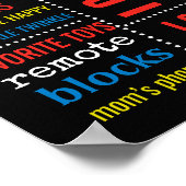 Roboter Geburtstagskalkboard Schildkreide Poster (Ecke)