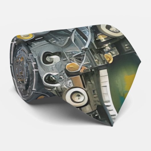 Roboter-Geek Nerdy-Technologie Krawatte (Gerollt)