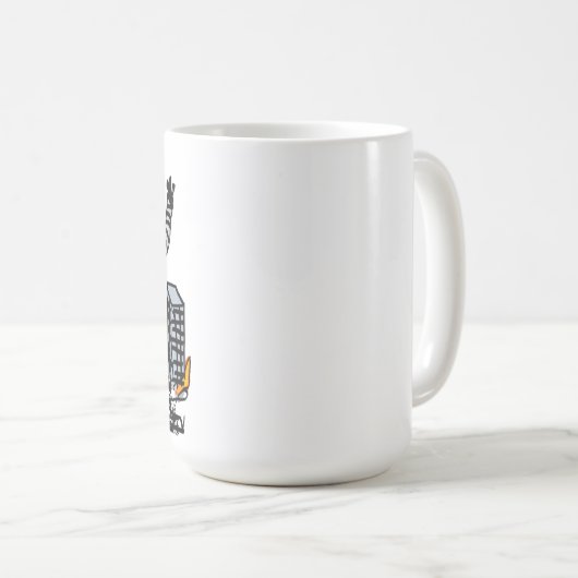 Roboter gegen Stadt Kaffeetasse (VorderseiteRechts)