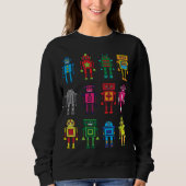 Roboter Geschenk Robotik Retro Spielzeug Spaß Sweatshirt (Vorderseite)