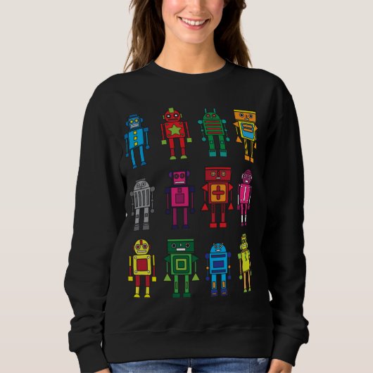 Roboter Geschenk Robotik Retro Spielzeug Spaß Sweatshirt (Vorderseite)