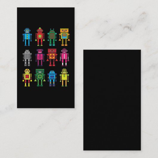 Roboter Geschenk Robotik Retro Spielzeug Spaß Visitenkarte (Vorne/Hinten)