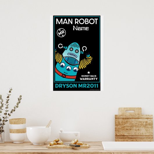 Roboter-Geschenke für Jubiläumsfeier oder Hochzeit Poster (Küche)
