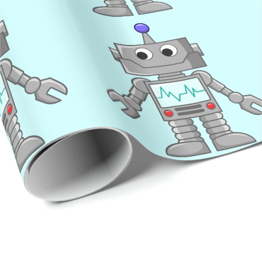 Roboter Geschenkpapier (Rolleneckpunkt)