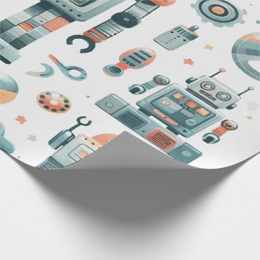 Roboter Geschenkpapier (Ecke)