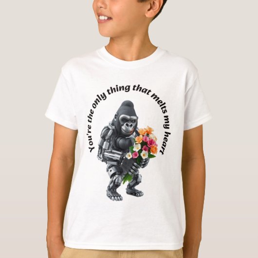 Roboter-Gorilla in der Liebe T-Shirt (Vorderseite)