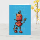 Roboter hallo karte (Gelbe Blume)