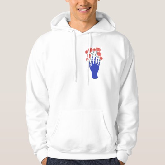 Roboter Hand mit blühenden Rose Artwork Hoodie (Vorderseite)