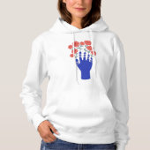 Roboter Hand mit blühenden Rose Artwork Hoodie (Vorderseite)