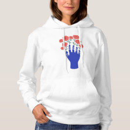 Roboter Hand mit blühenden Rose Artwork Hoodie