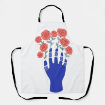 Roboter Hand mit blühenden Rose Artwork