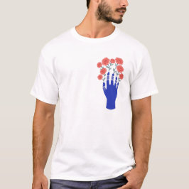 Roboter Hand mit blühenden Rose Artwork T-Shirt