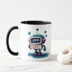 Roboter Ich mag Sie Text, Herz, Spaß, Adorable Tas Tasse
