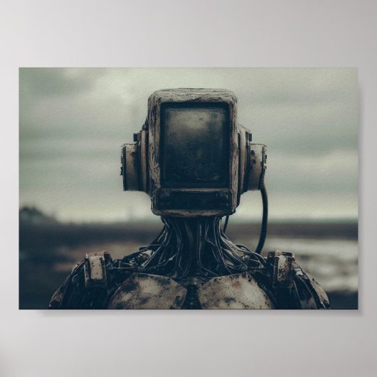 Roboter im apokalyptischen Wastland Poster (Vorne)
