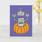Roboter im Kürbis Karte (Gelbe Blume)