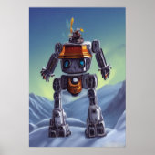 Roboter im schneebedeckten Berg | AI Art Poster (Vorne)